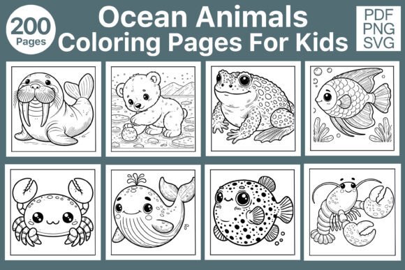 200 Sea Life Coloring Pages: A Fun Graphics Asset