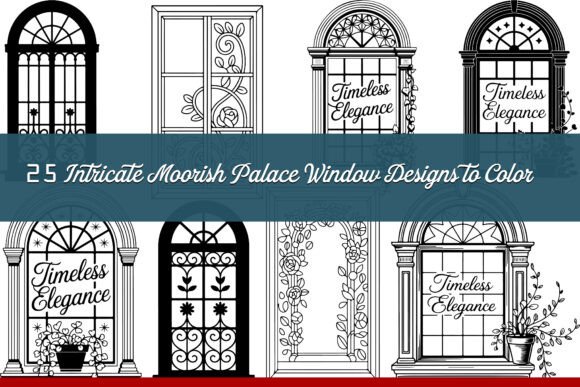 25 Moorish Palace Windows: Elegant Graphics for Crafting