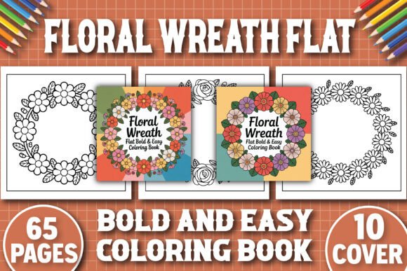 65 Floral Wreath Flat Coloring Pages for Creative Crafting