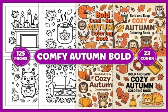 A Professional Review: 125 Comfy Autumn Bold Coloring Book Graphics