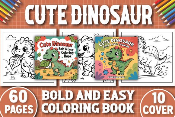 Adorable Dinosaur Graphics for Coloring Pages Amp