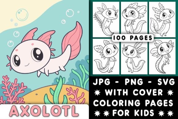 Axolotl Coloring Pages for Kids: A Graphic Design Asset Review