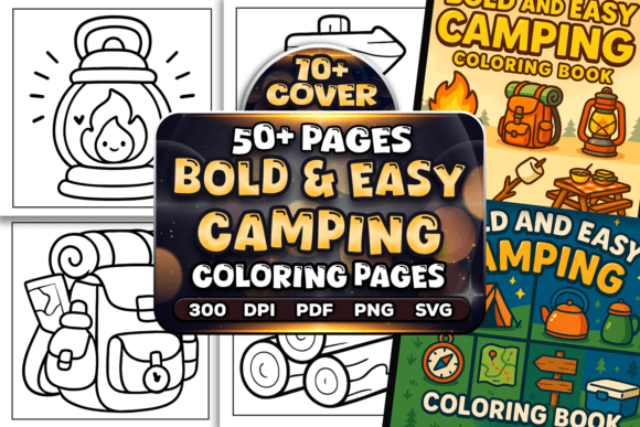 Bold Easy Camping Coloring Pages for Creative Projects