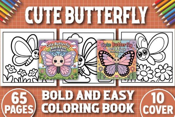 Bold Easy Cute Butterfly Coloring Pages Amp for Graphics