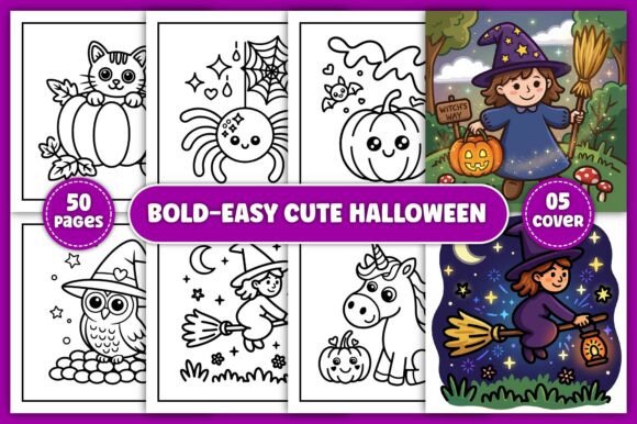 Bold-Easy Cute Halloween Coloring Pages Amp: A Creative Design Asset