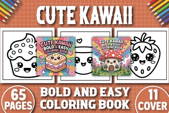Bold Easy Cute Kawaii Coloring Pages for Creative Graphics