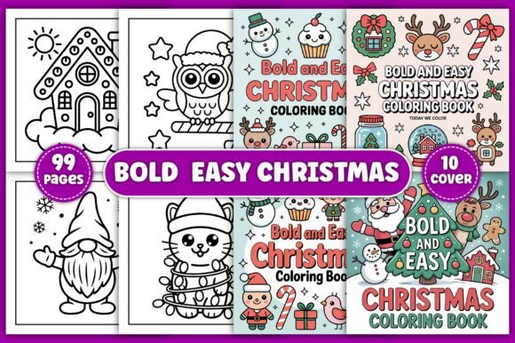 Bring Holiday Cheer with Bold Easy Christmas Coloring Pages KDP