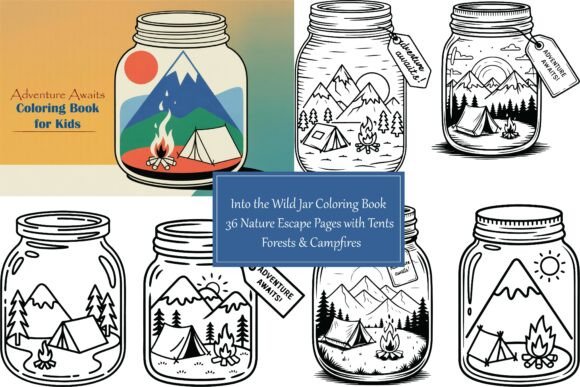 Camping in a Jar Coloring Pages: A Perfect Graphics Amp for Local Brands