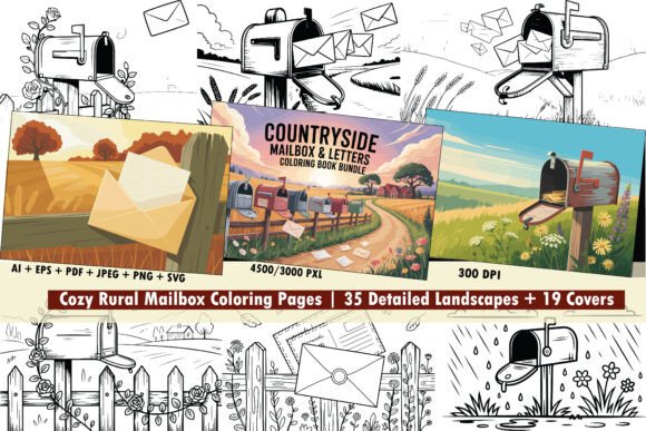 Countryside Mailbox Coloring Pages: A Charming Graphics Asset