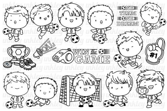Cute Soccer Illustrations for Marketing Graphics