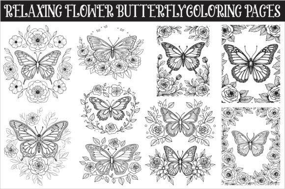 Elegant Butterfly and Roses Graphics for Crafts