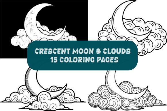 Enhance Your Brand with 15 Crescent Moon Clouds Graphics