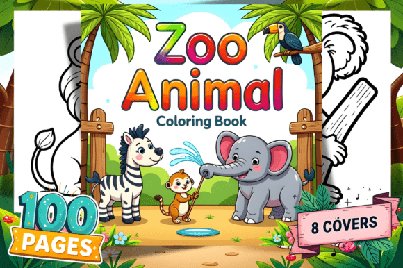 Explore Zoo Animal Coloring Pages for Kids Graphics