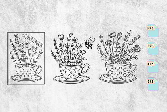 Floral Teacup Coloring SVG Bundle Review