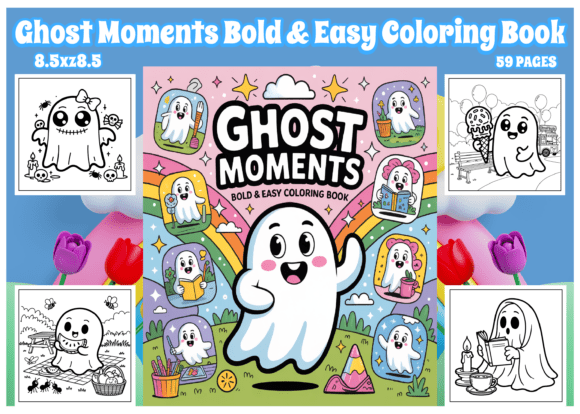 Ghost Moments Bold Easy Coloring Book