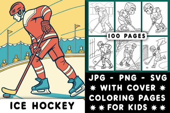 Ice Hockey Coloring Book for Kids: A Graphics Gem