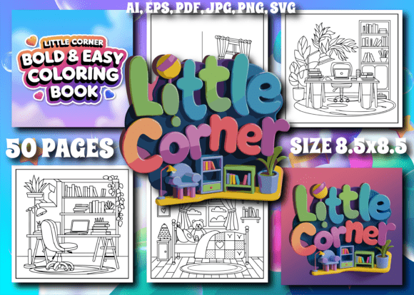 Little Corner Bold: A Versatile Graphics Asset for Coloring Pages Amp