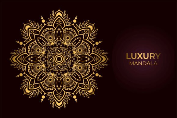 Luxury Golden Mandala Design for Graphics and Coloring Pages Amp