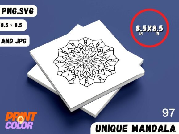 Review: Mandala Coloring Page for Adult Kids 97 Graphics
