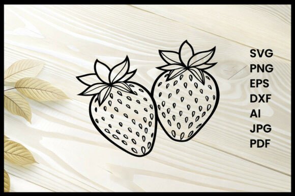 Strawberry Line Art: A Versatile Graphics Asset for Coloring Pages Amp