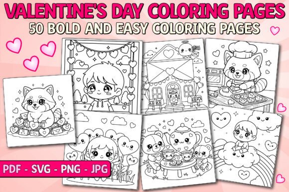 Valentine's Day Easy Bold Coloring Book: A Graphics Gem